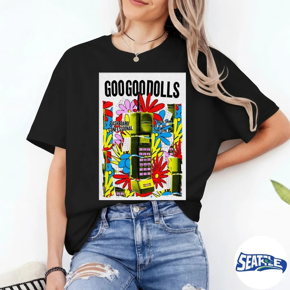 Official Goo Goo Dolls Tour Abbotsford BC On March 20 2026 Dashboard Confessional Poster t-shirt