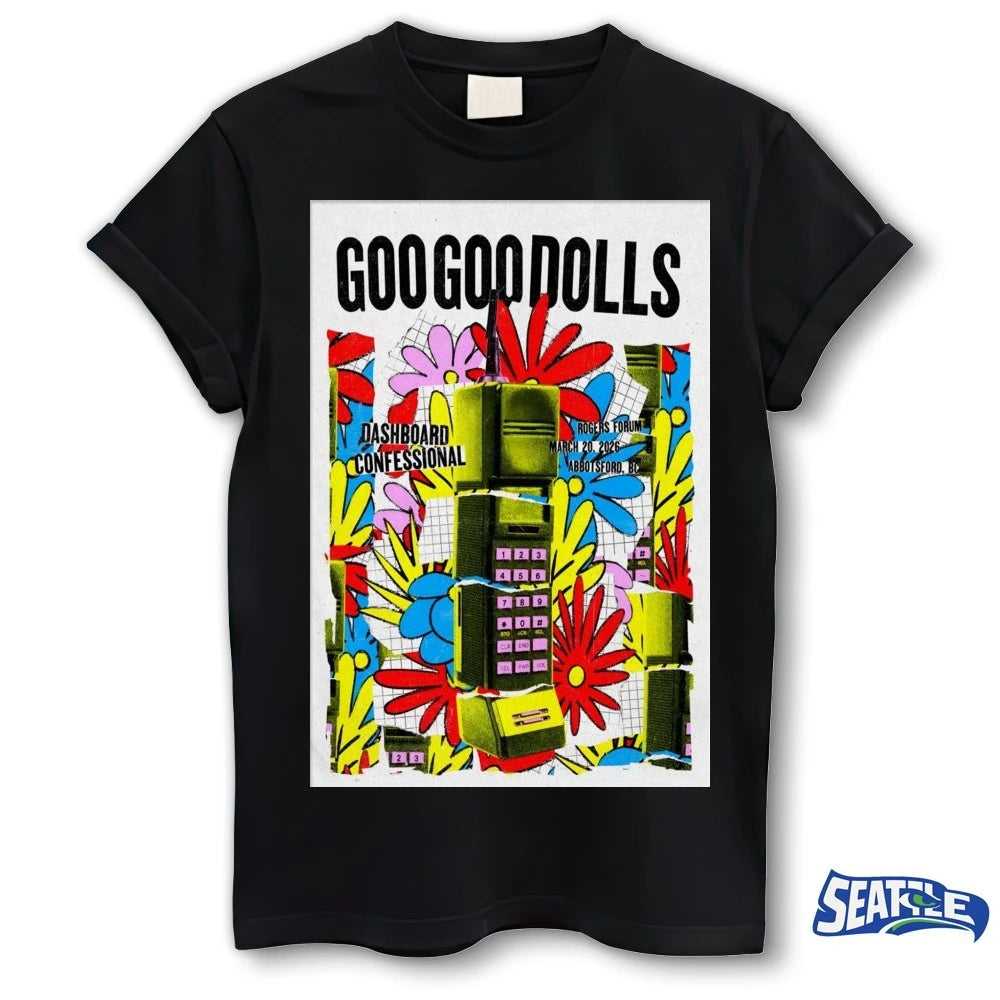 Official Goo Goo Dolls Tour Abbotsford BC On March 20 2026 Dashboard Confessional Poster t-shirt
