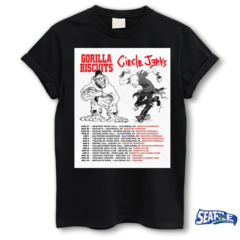 Official Gorilla Biscuits and Circle Jerks March 27 – May 24 2026 Poster t-shirt