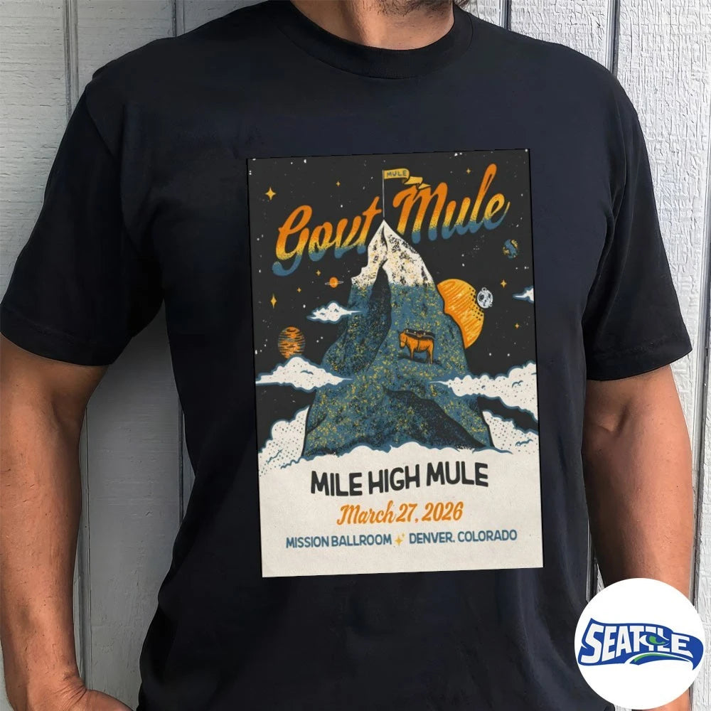 Official Gov’t Mule Mile High Mule Mission Ballroom Denver CO March 27 2026 Poster t-shirt