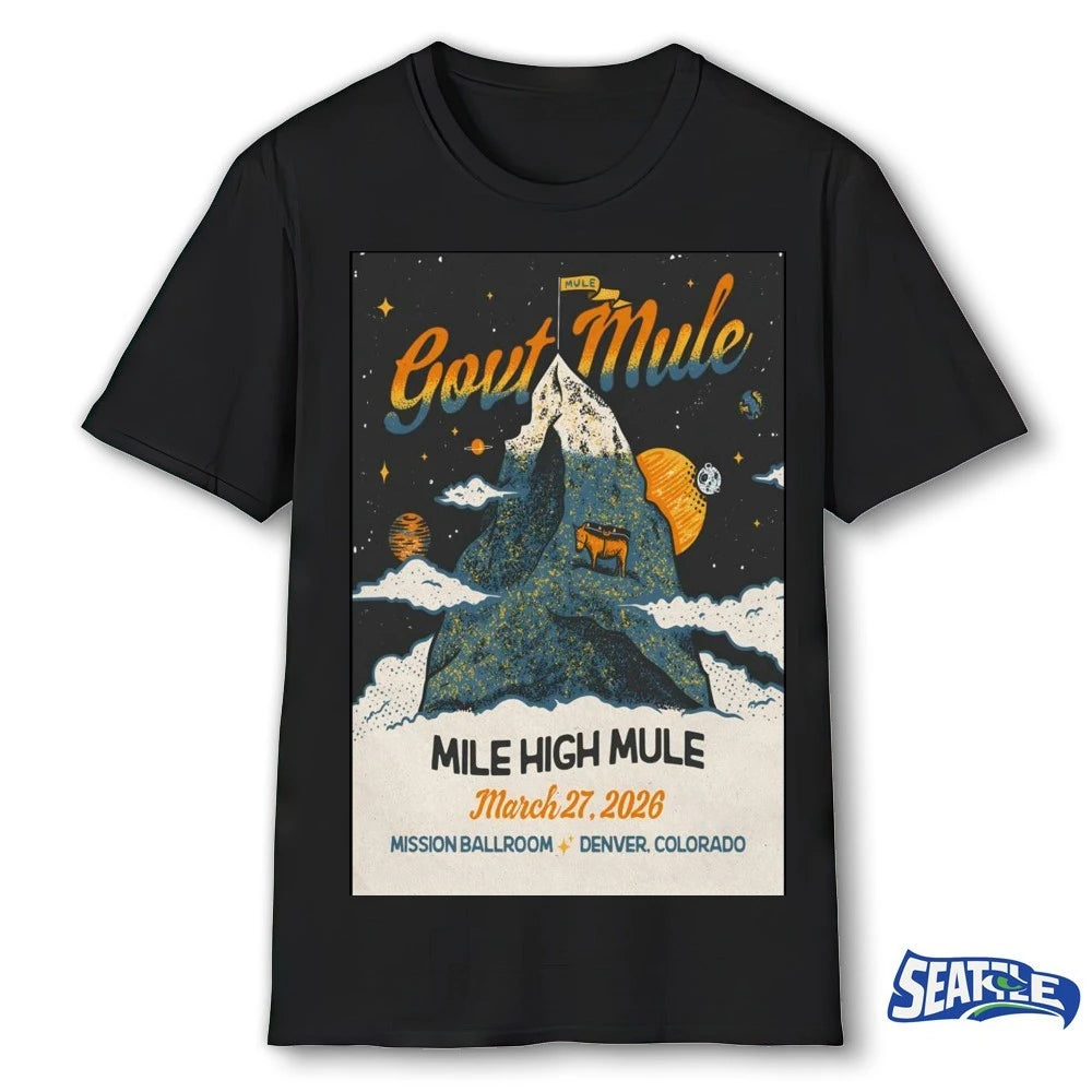 Official Gov’t Mule Mile High Mule Mission Ballroom Denver CO March 27 2026 Poster t-shirt