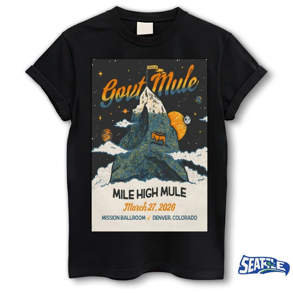 Official Gov’t Mule Mile High Mule Mission Ballroom Denver CO March 27 2026 Poster t-shirt