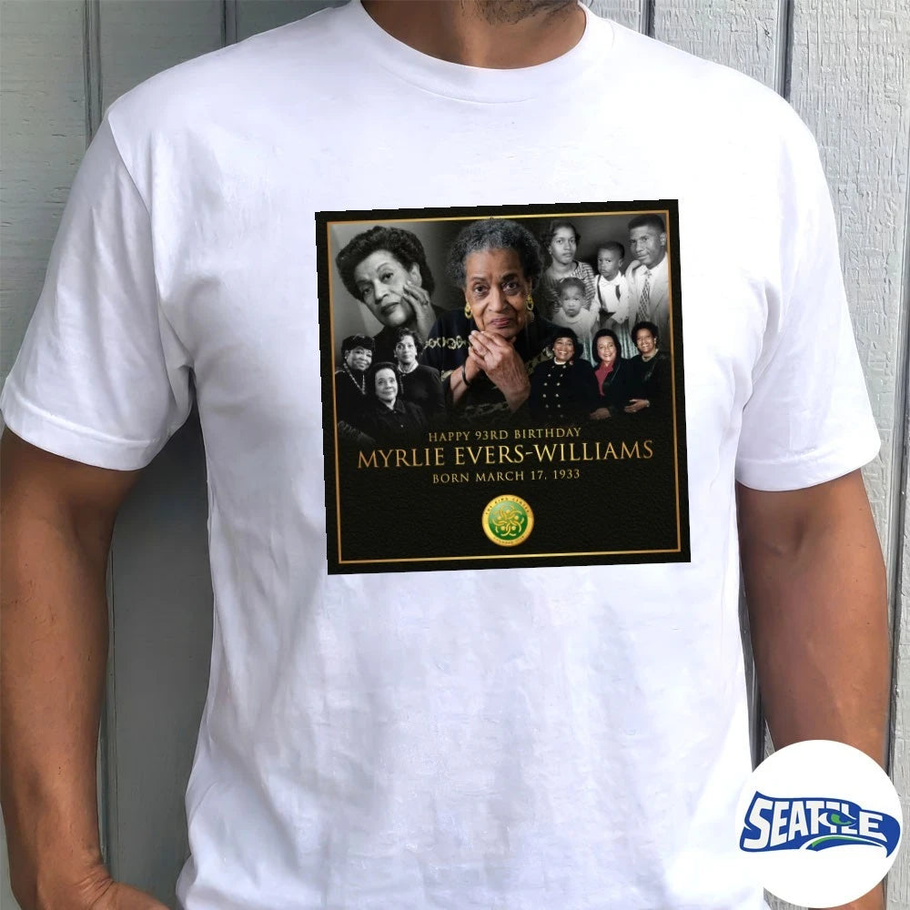 Official Happy 93rd Birthday Myrlie Evers-Williams Born March 17 1933 t-shirt