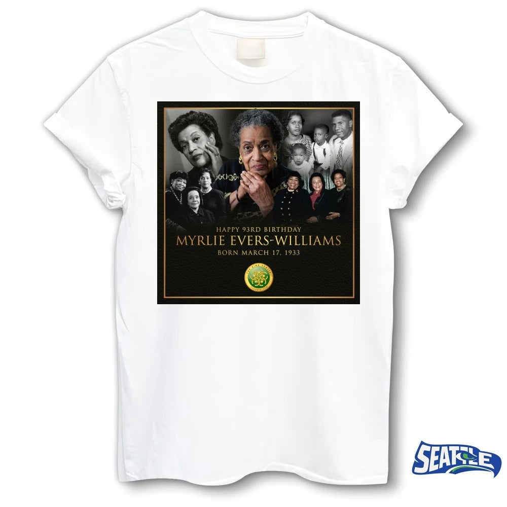 Official Happy 93rd Birthday Myrlie Evers-Williams Born March 17 1933 t-shirt