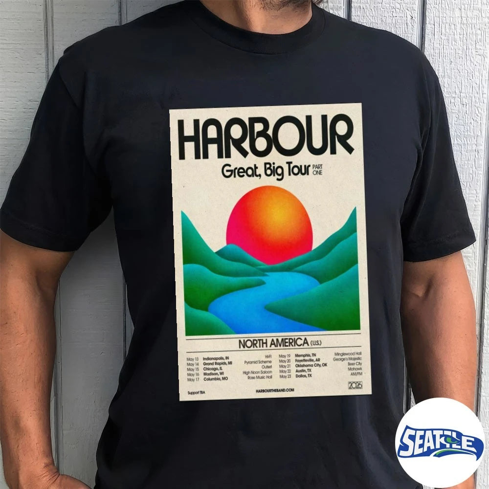 Official Harbour Band Great Big Tour Part One 2026 North America Poster t-shirt