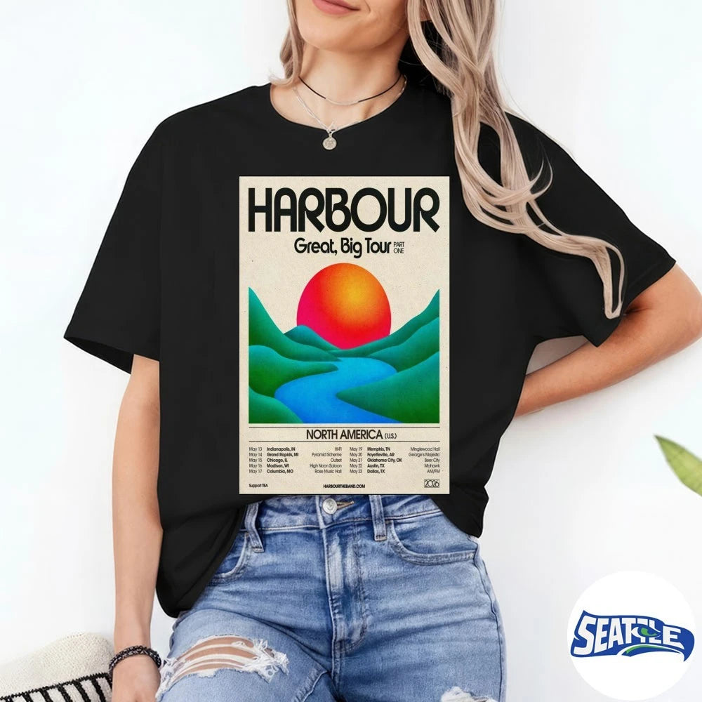 Official Harbour Band Great Big Tour Part One 2026 North America Poster t-shirt