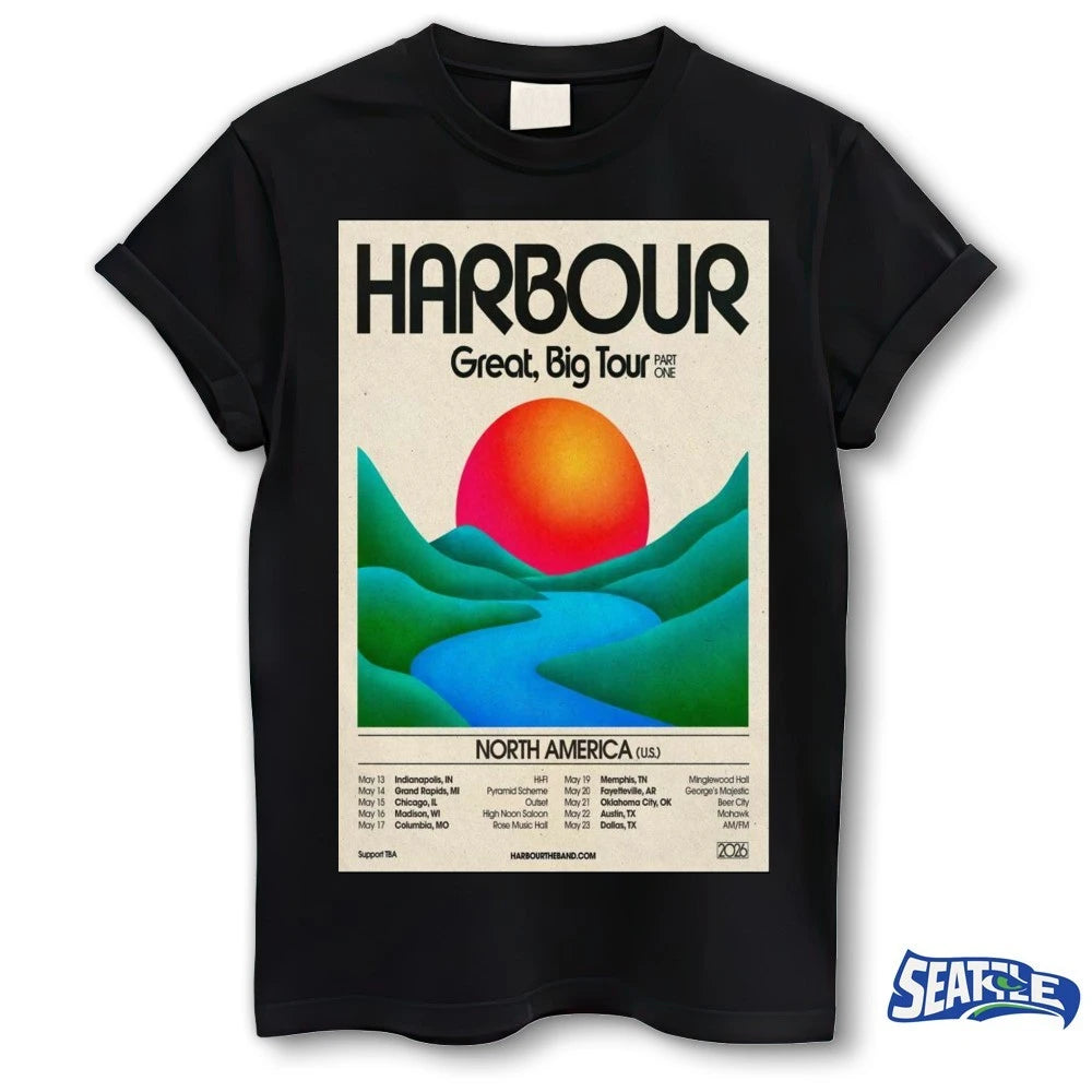 Official Harbour Band Great Big Tour Part One 2026 North America Poster t-shirt