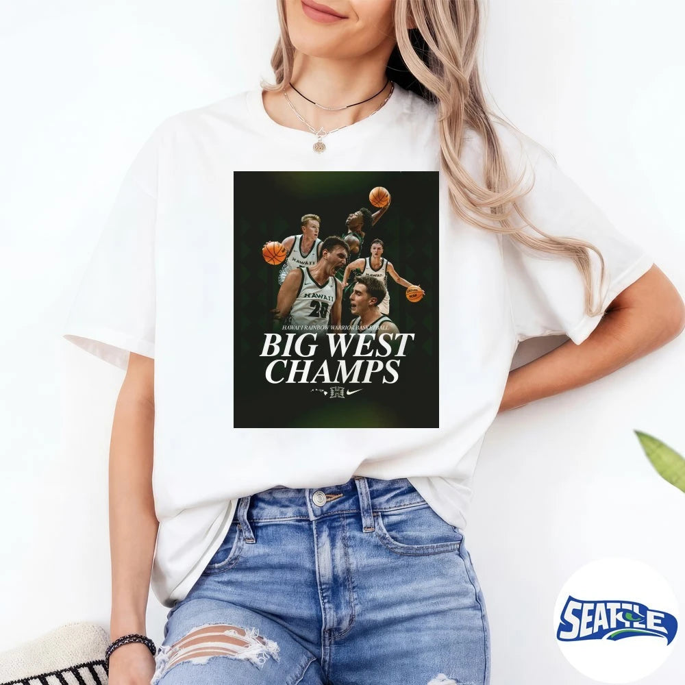 Official Hawai’i Rainbow Warrior Basketball Big West Champs Poster t-shirt