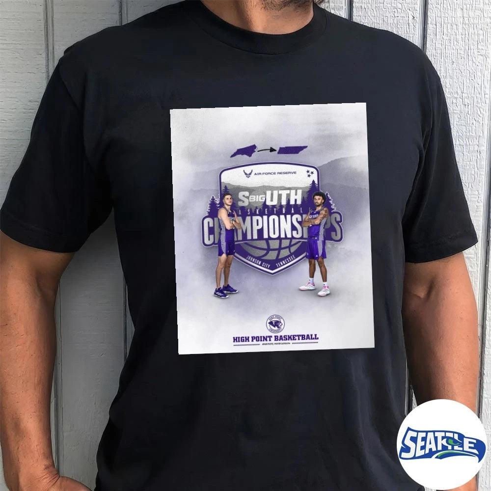 Official High Point Panthers Big South Basketball Championships Johnson City, Tennessee Poster t-shirt