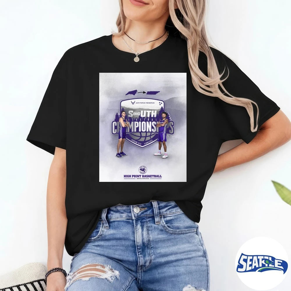 Official High Point Panthers Big South Basketball Championships Johnson City, Tennessee Poster t-shirt