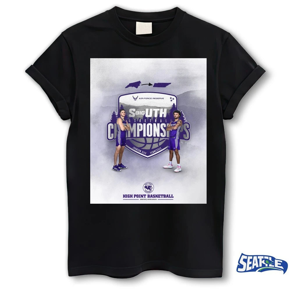 Official High Point Panthers Big South Basketball Championships Johnson City, Tennessee Poster t-shirt