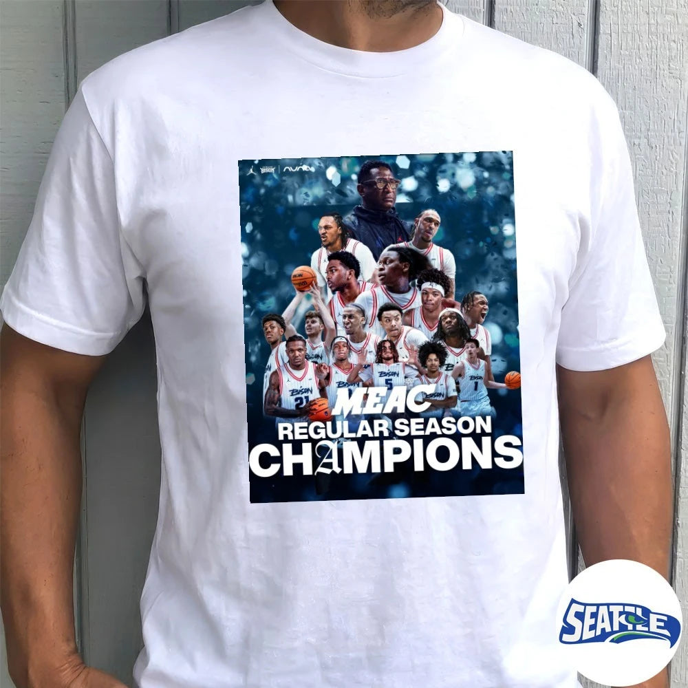 Official Howard University Bison MBB 25-26 MEAC Regular Season Champions Poster t-shirt