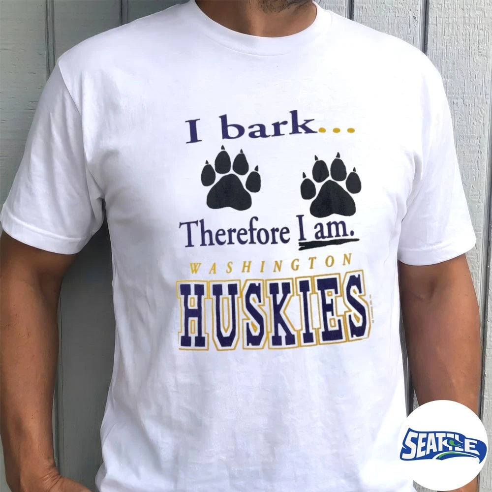 Official I Bark, Therefore I Am Washington Huskies t-shirt