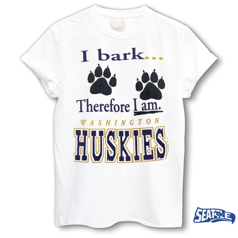Official I Bark, Therefore I Am Washington Huskies t-shirt
