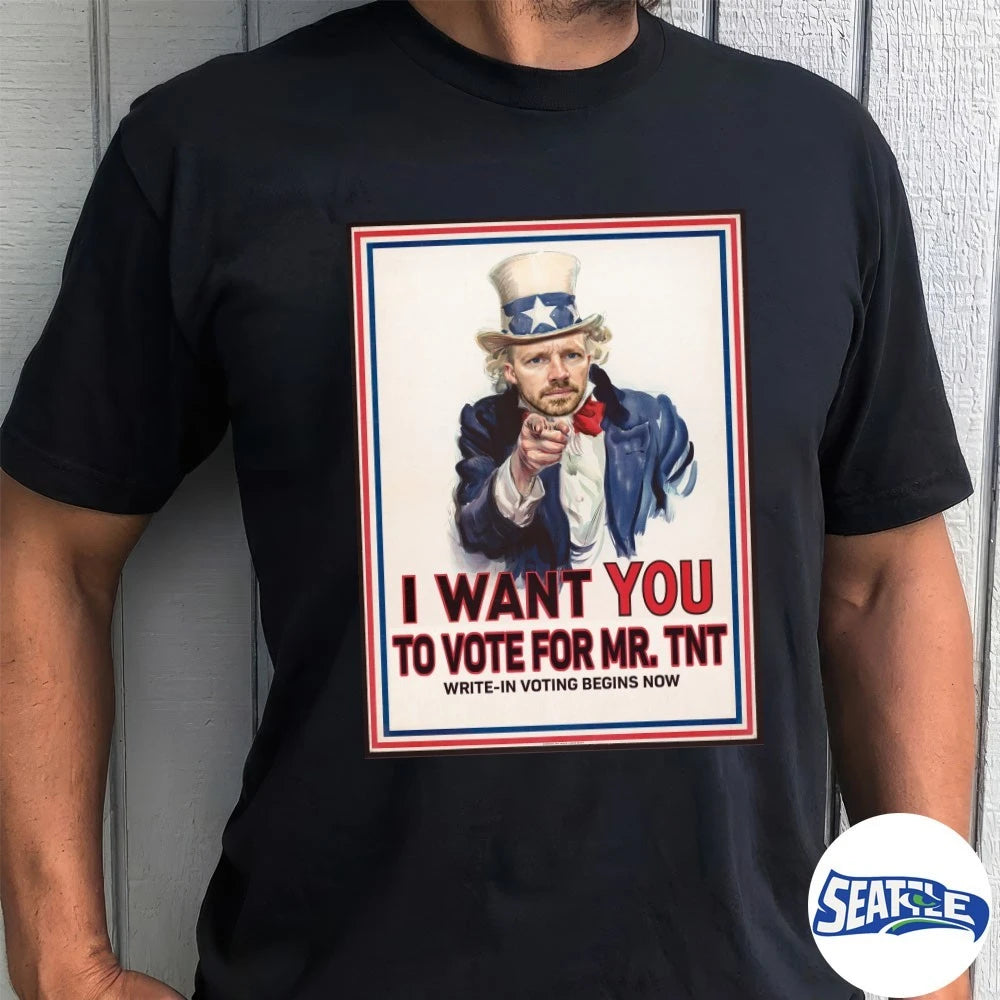 Official I Want You To Vote For Mr. TNT Write-in Voting Begins Now Poster t-shirt