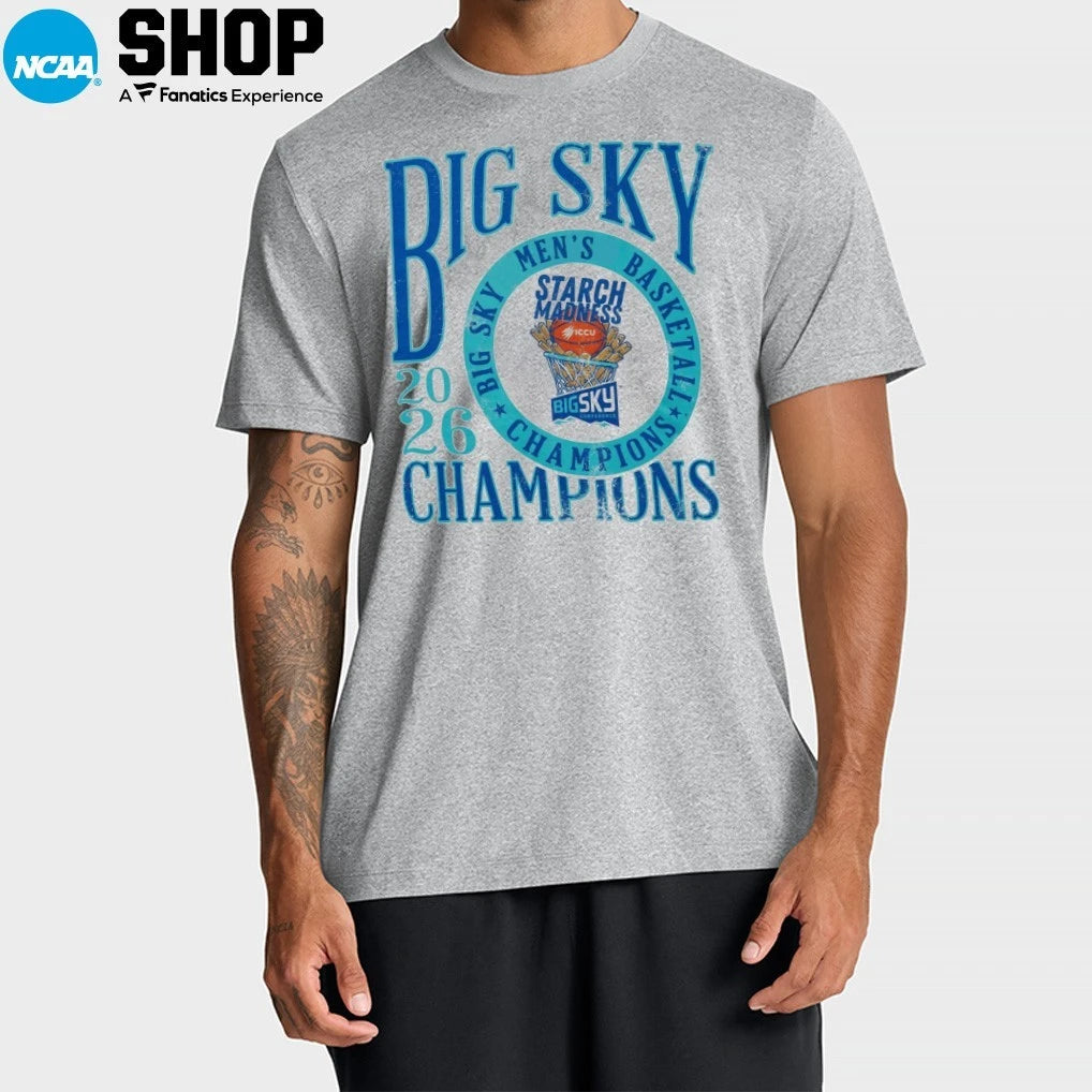 Official Idaho Vandals 2026 Big Sky Men’ Basketball  Champions Starch Madness Official Locker Room T-Shirt