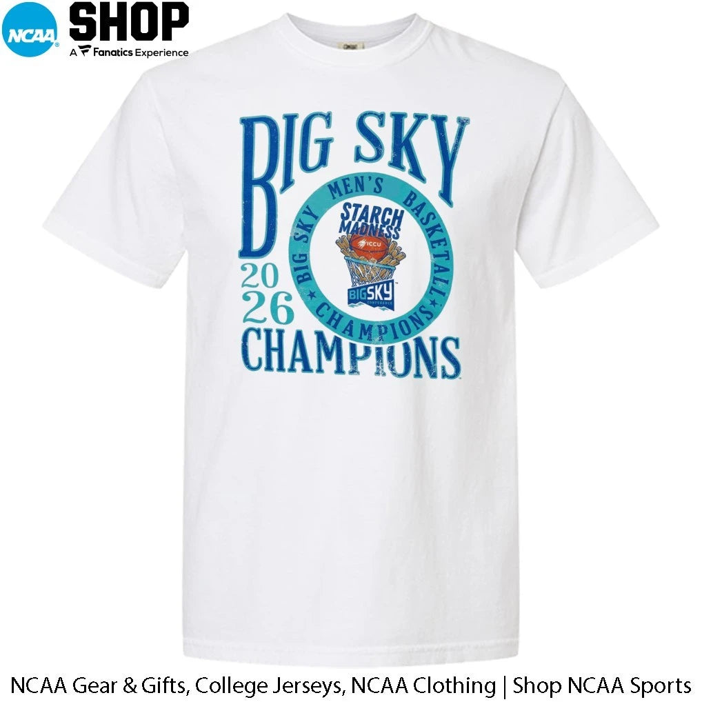 Official Idaho Vandals 2026 Big Sky Men’ Basketball  Champions Starch Madness Official Locker Room T-Shirt