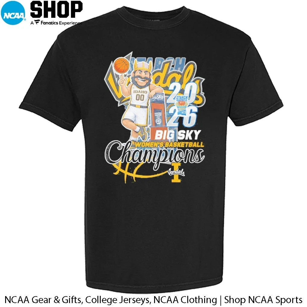 Official Idaho Vandals 2026 Big Sky Women’s Basketball Champions Mascot T-Shirt