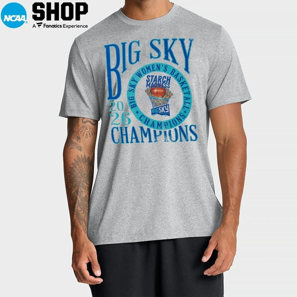 Official Idaho Vandals 2026 Big Sky Women’s Basketball  Champions Starch Madness Official Locker Room T-Shirt