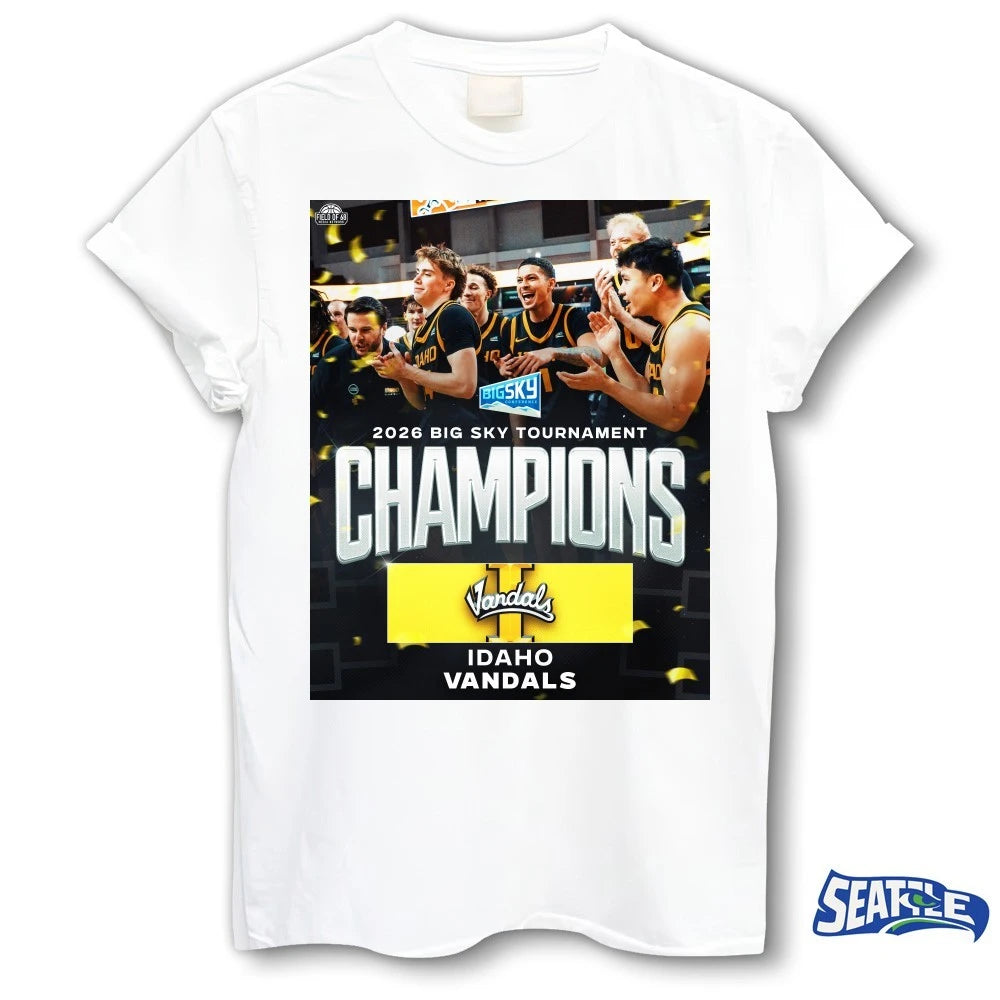 Official Idaho Vandals Men’s Basketball 2026 Big Sky Tournament Champions Poster t-shirt