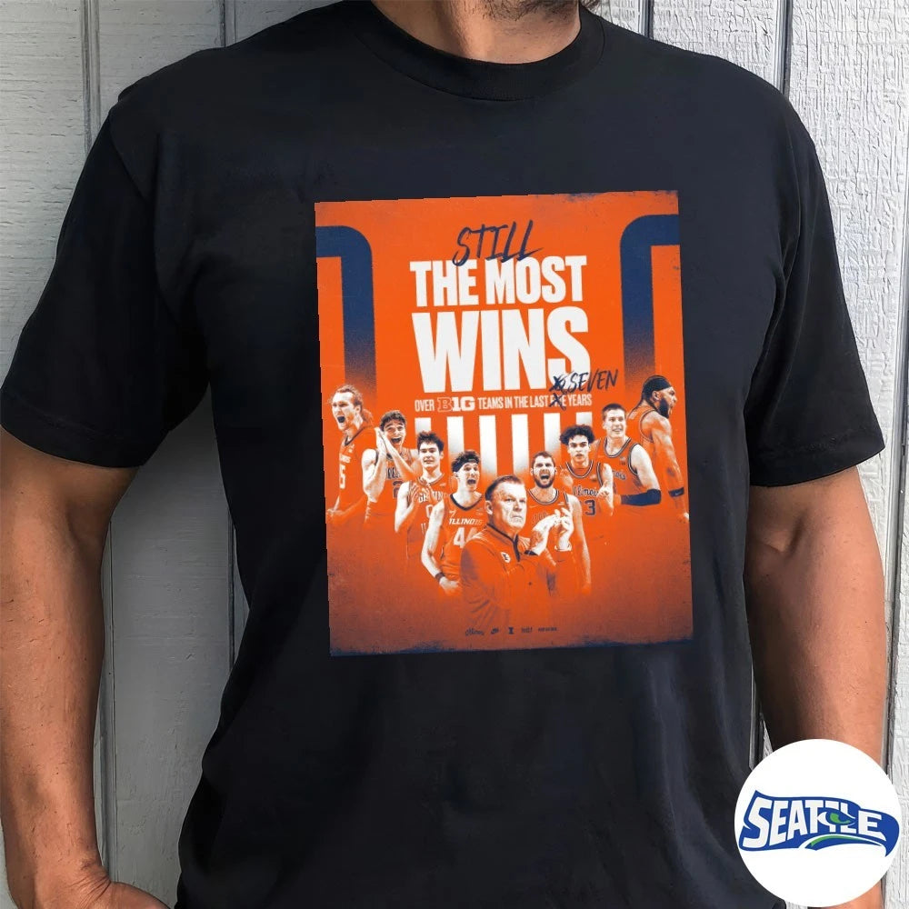 Official Illinois Men’s Basketball Still The Most Wins Over Big Teams In The Last Seven Years Poster t-shirt