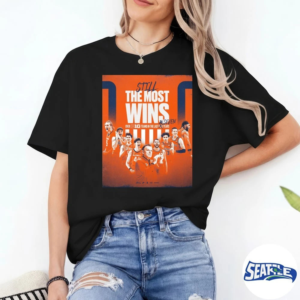 Official Illinois Men’s Basketball Still The Most Wins Over Big Teams In The Last Seven Years Poster t-shirt