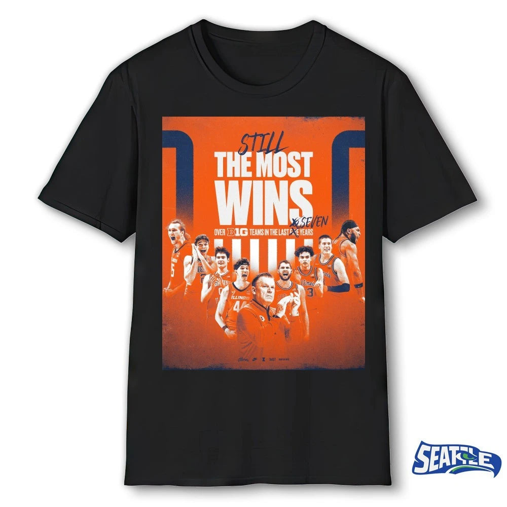 Official Illinois Men’s Basketball Still The Most Wins Over Big Teams In The Last Seven Years Poster t-shirt