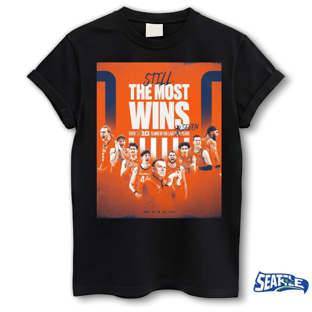 Official Illinois Men’s Basketball Still The Most Wins Over Big Teams In The Last Seven Years Poster t-shirt
