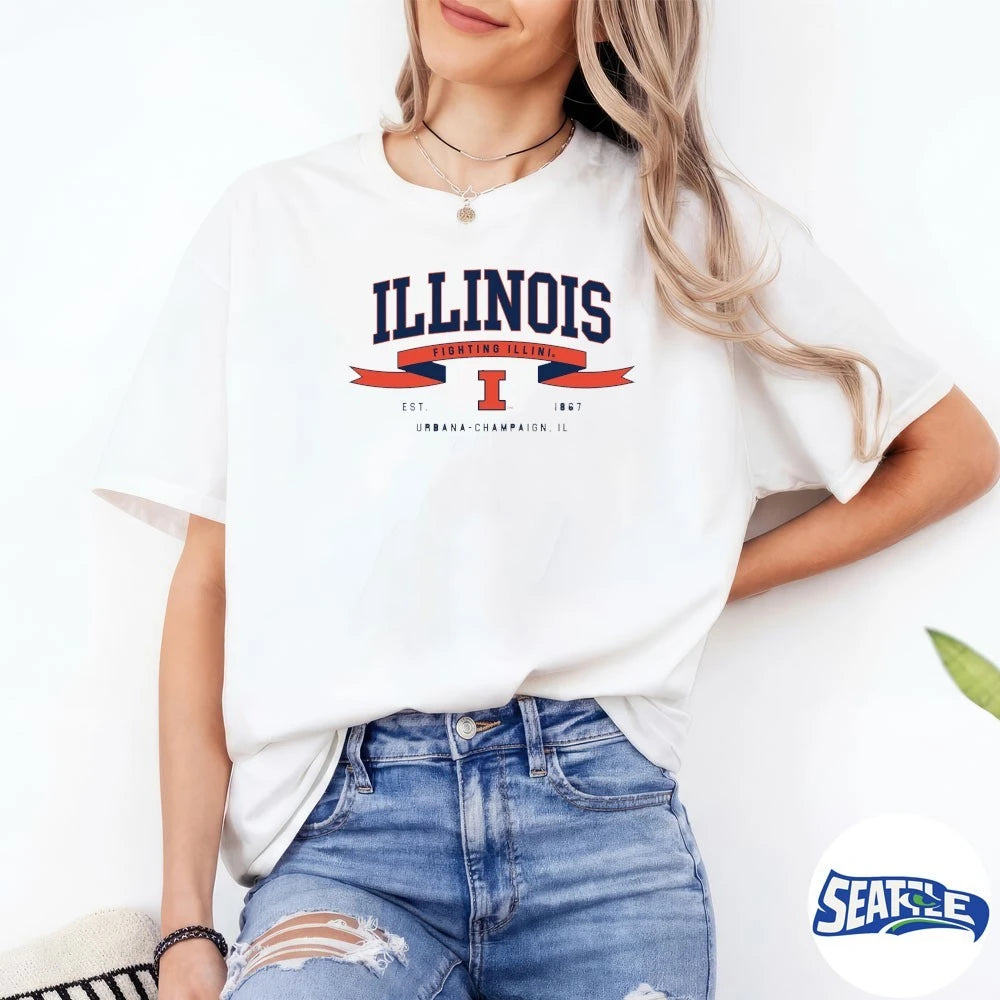 Official Illinois Ribbon Flight – Fighting Illini Est. 1867 Urbana-champaign, IL t-shirt