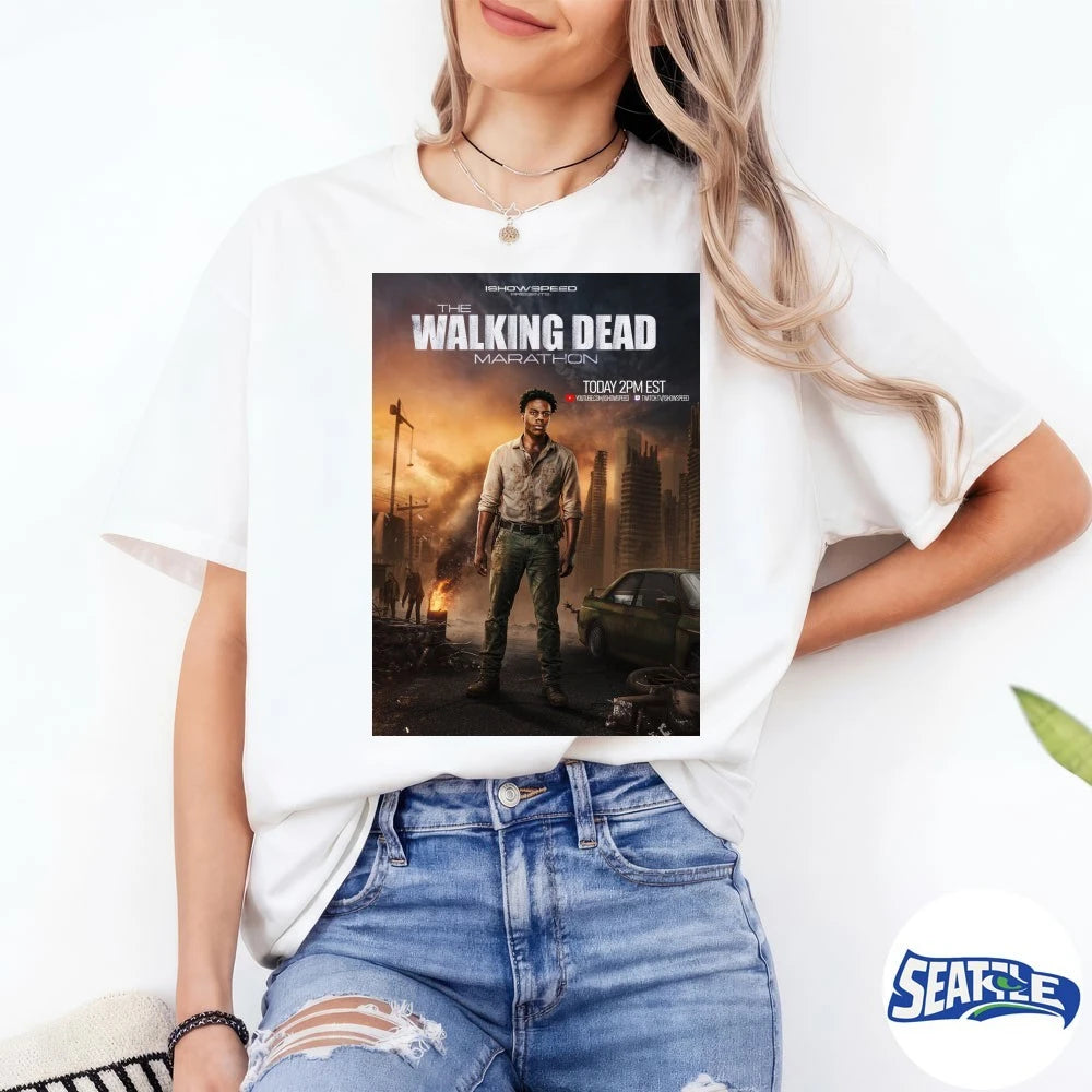 Official IShowSpeed Presents The Walking Dead Marathon Live Stream Poster t-shirt