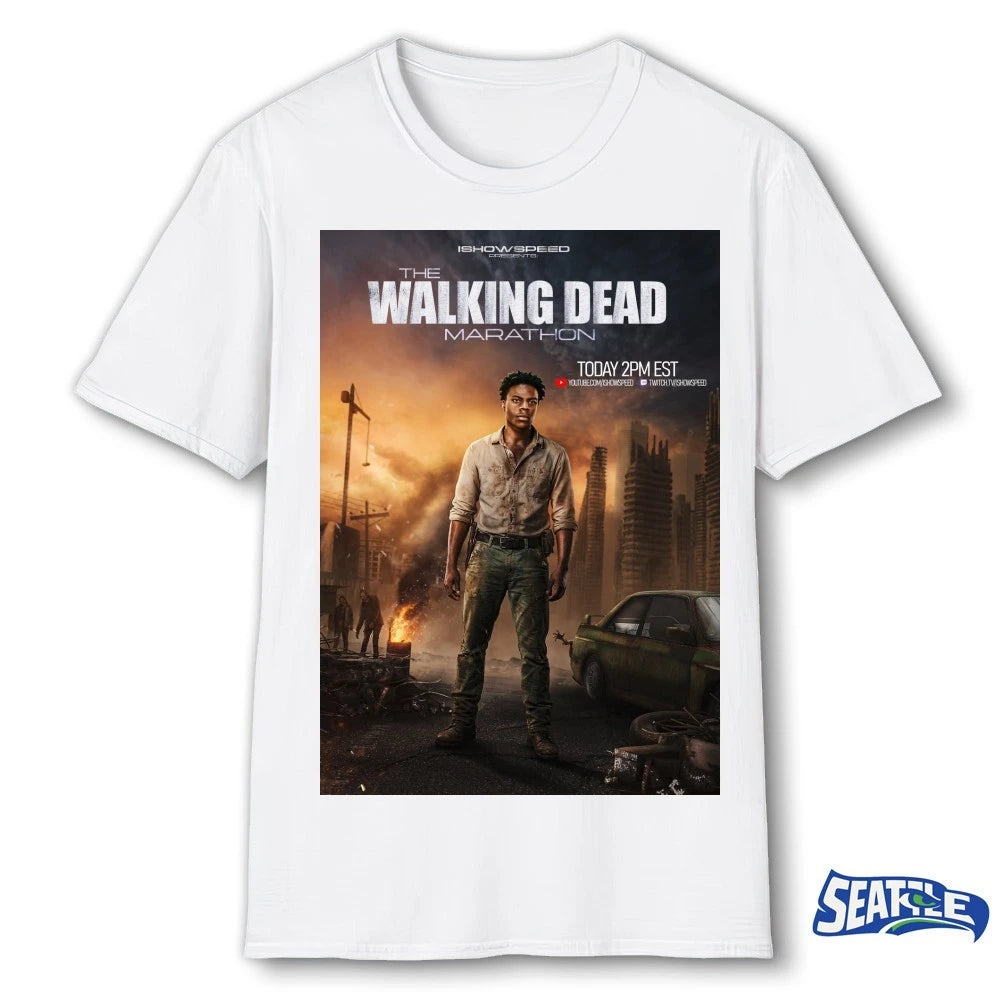 Official IShowSpeed Presents The Walking Dead Marathon Live Stream Poster t-shirt