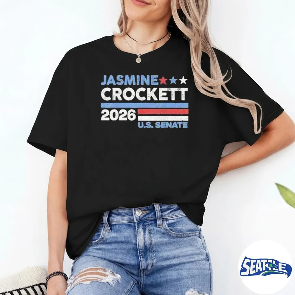 Official Jasmine Crockett 2026 U.S. Senate Star Stripe t-shirt