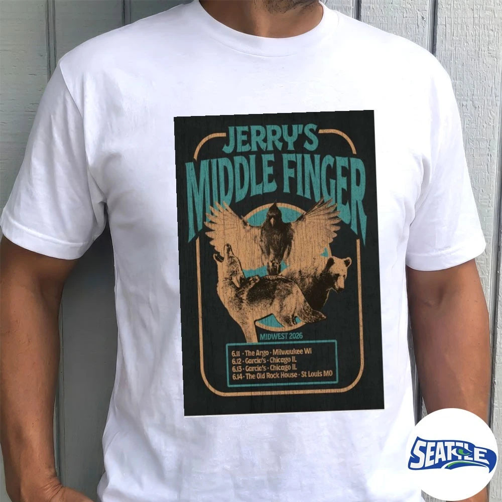 Official Jerry’s Middle Finger Midwest Tour June 11 – 14 2026 Poster t-shirt