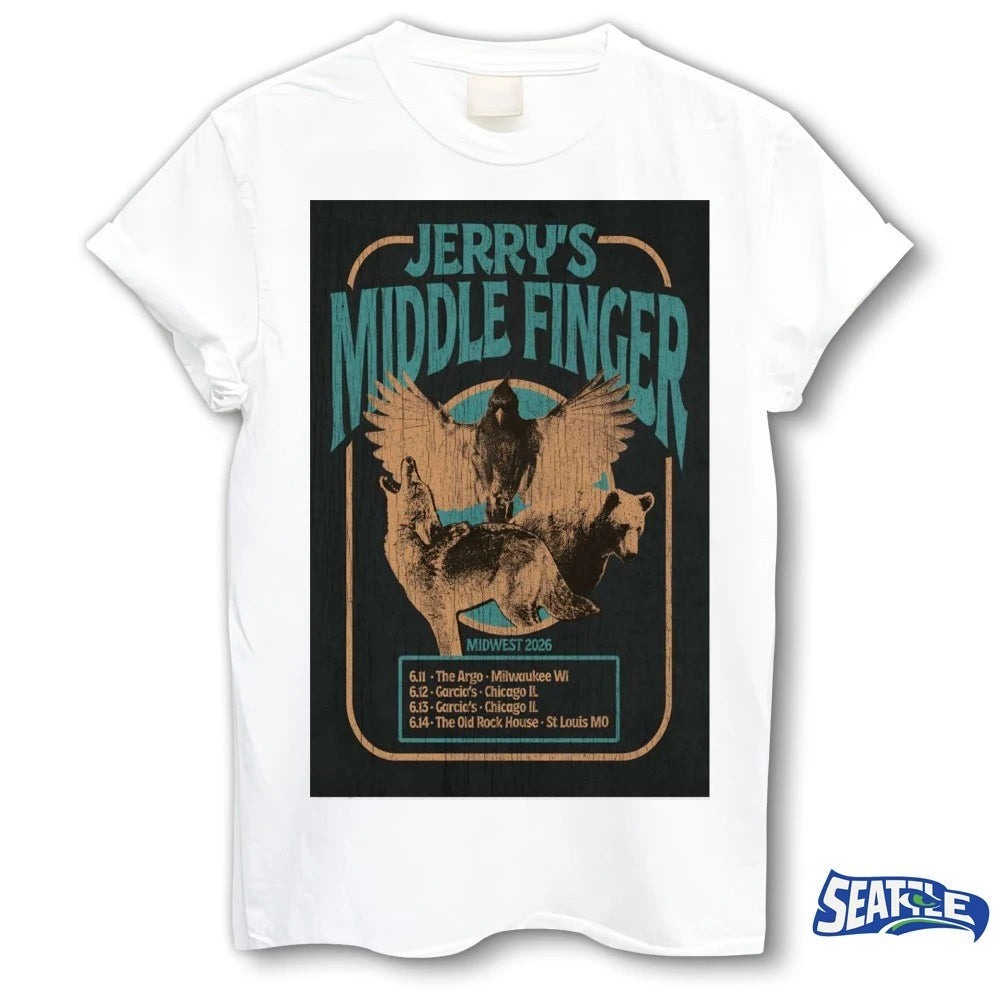 Official Jerry’s Middle Finger Midwest Tour June 11 – 14 2026 Poster t-shirt