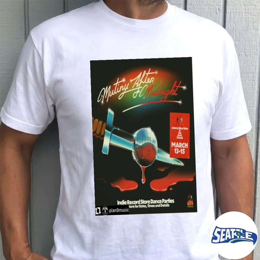 Official Johnny Blue Skies and The Dark Clouds Mutiny After Midnight March 13-15 2026 Poster t-shirt