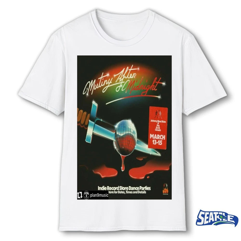 Official Johnny Blue Skies and The Dark Clouds Mutiny After Midnight March 13-15 2026 Poster t-shirt