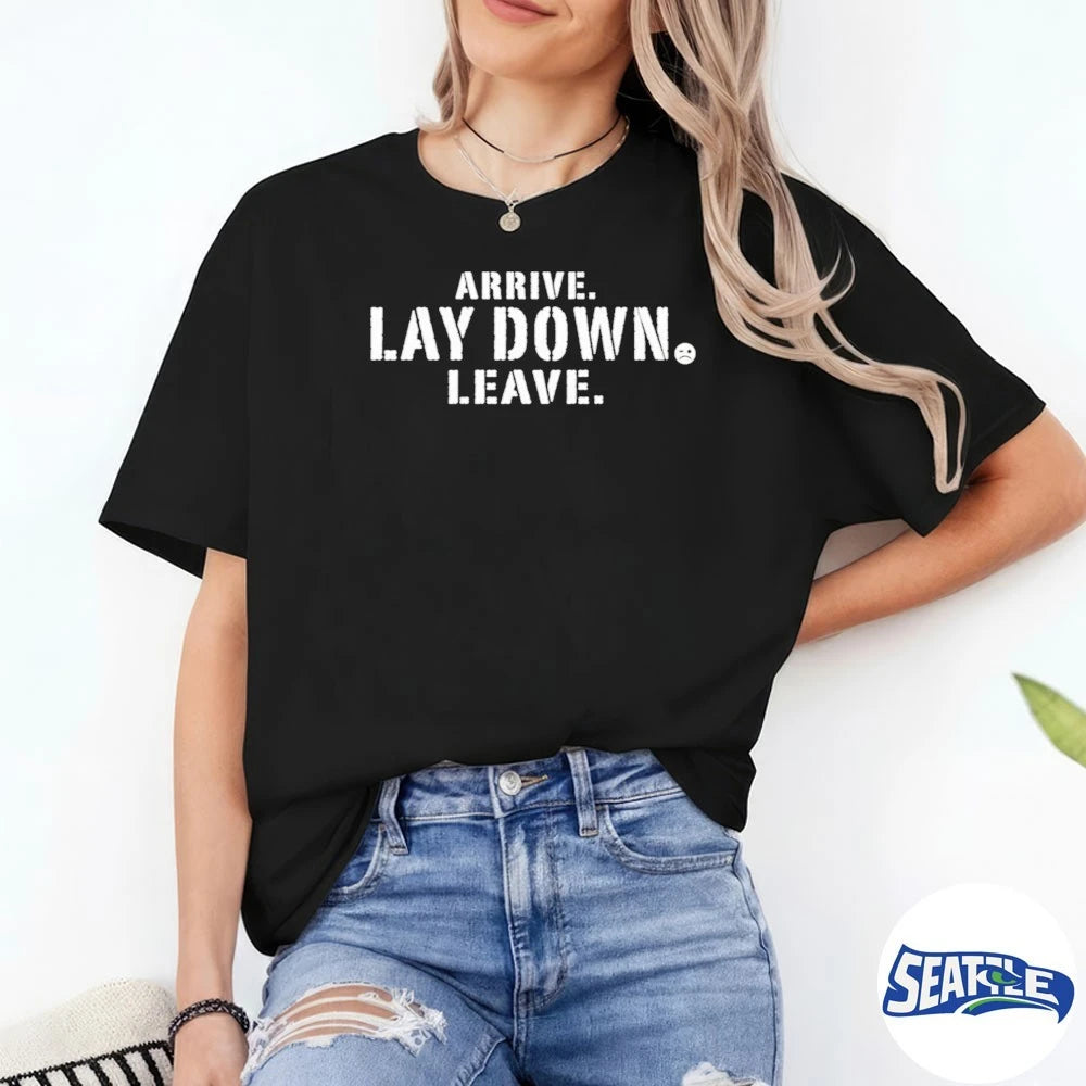 Official Johnny Gargano Arrive Lay Down Leave 2026 t-shirt