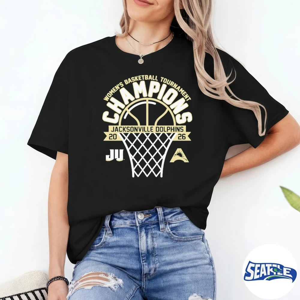 Official JU Dolphins 2026 ASUN Women’s Basketball Tournament Champions t-shirt