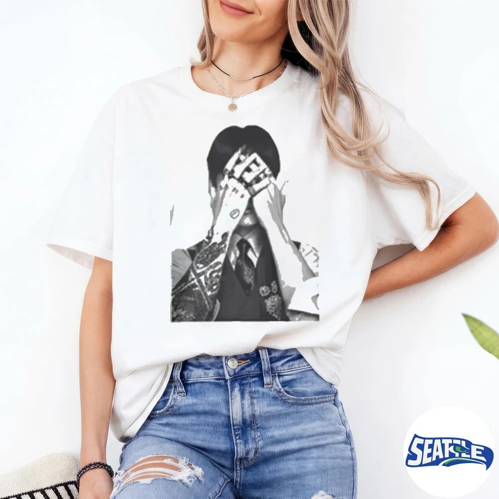 Official Jungkook Covering Face Tattoo 2026 t-shirt