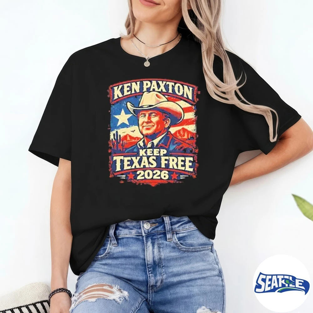 Official Ken Paxton Keep Texas Free 2026 U.S. Senate Campaign Graphic t-shirt