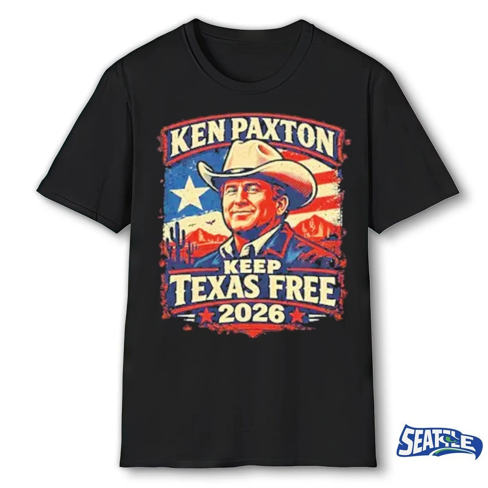 Official Ken Paxton Keep Texas Free 2026 U.S. Senate Campaign Graphic t-shirt