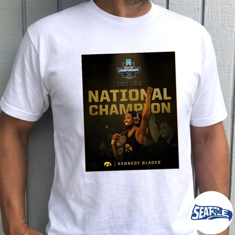 Official Kennedy Blades Iowa Women’s Wrestling Championships 160 LBS National Champion Poster t-shirt