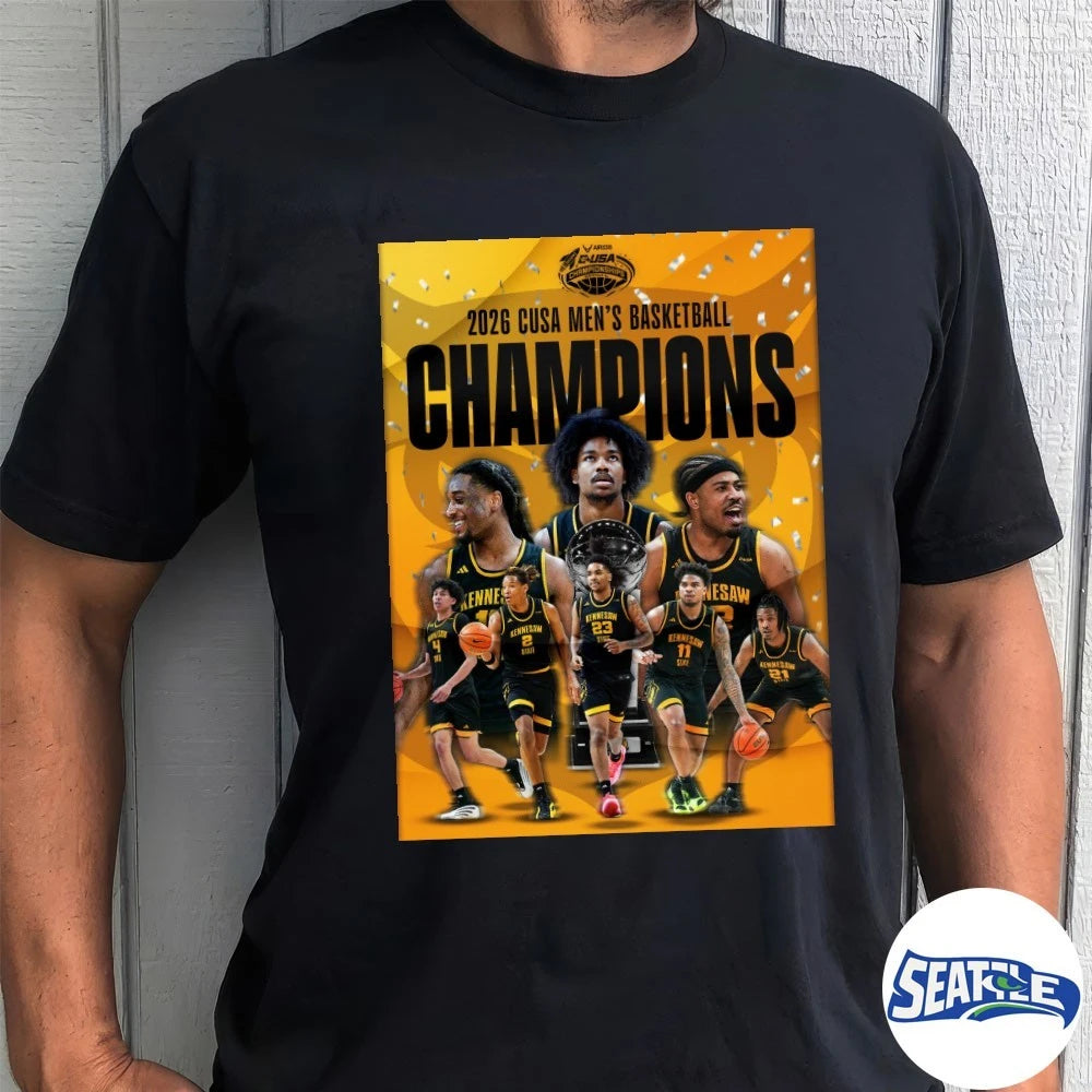 Official Kennesaw State University 2026 CUSA Men’s Basketball Championship Poster t-shirt
