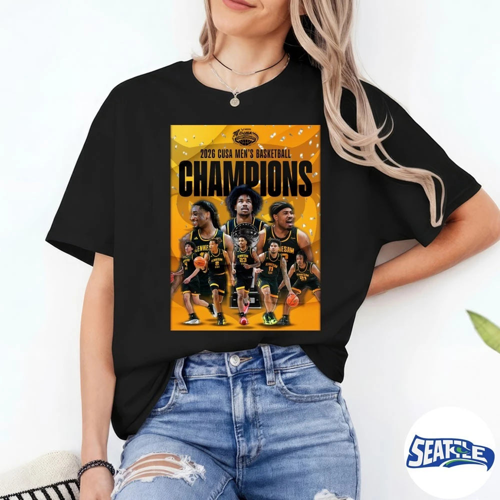Official Kennesaw State University 2026 CUSA Men’s Basketball Championship Poster t-shirt