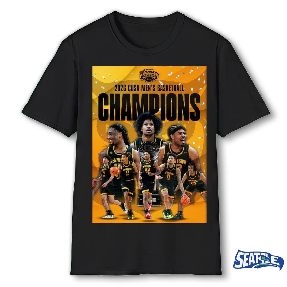 Official Kennesaw State University 2026 CUSA Men’s Basketball Championship Poster t-shirt