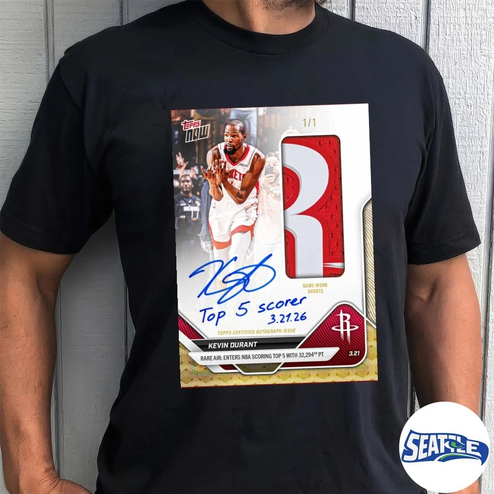 Official Kevin Durant Top 5 Scorer March 21 2026 Signature Topps Now t-shirt
