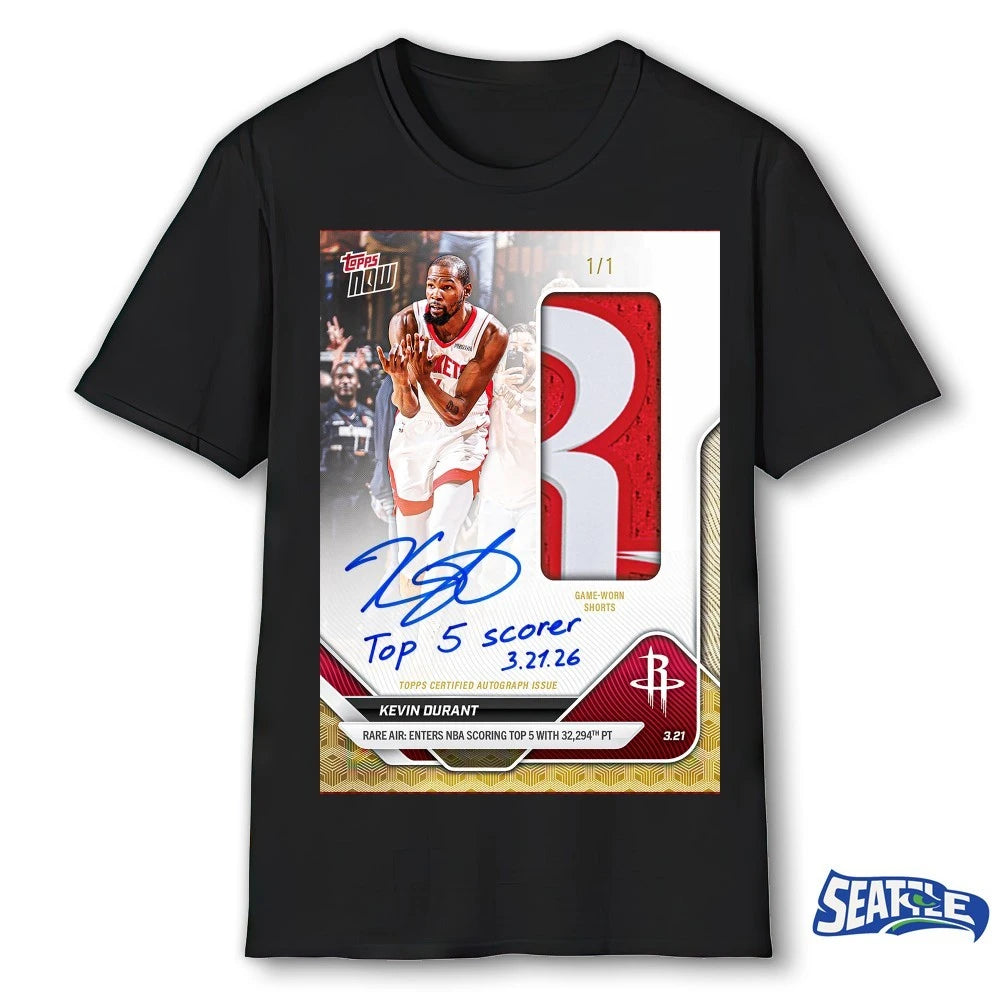 Official Kevin Durant Top 5 Scorer March 21 2026 Signature Topps Now t-shirt