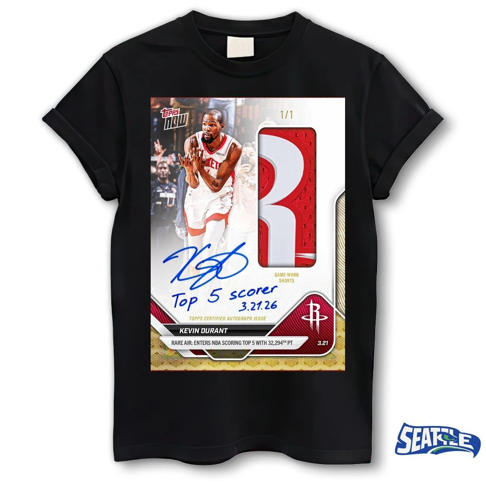 Official Kevin Durant Top 5 Scorer March 21 2026 Signature Topps Now t-shirt