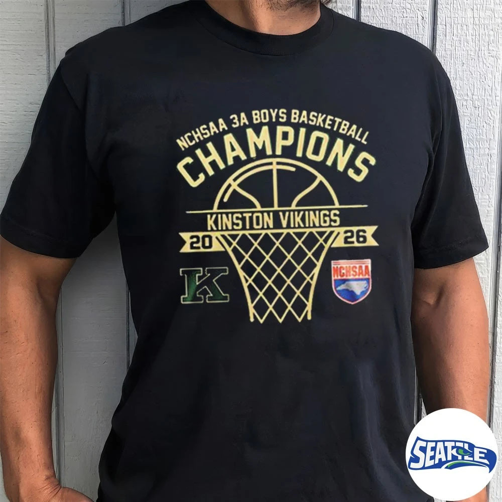Official Kinston Vikings NCHSAA 3A Boys Basketball Champions 2026 t-shirt