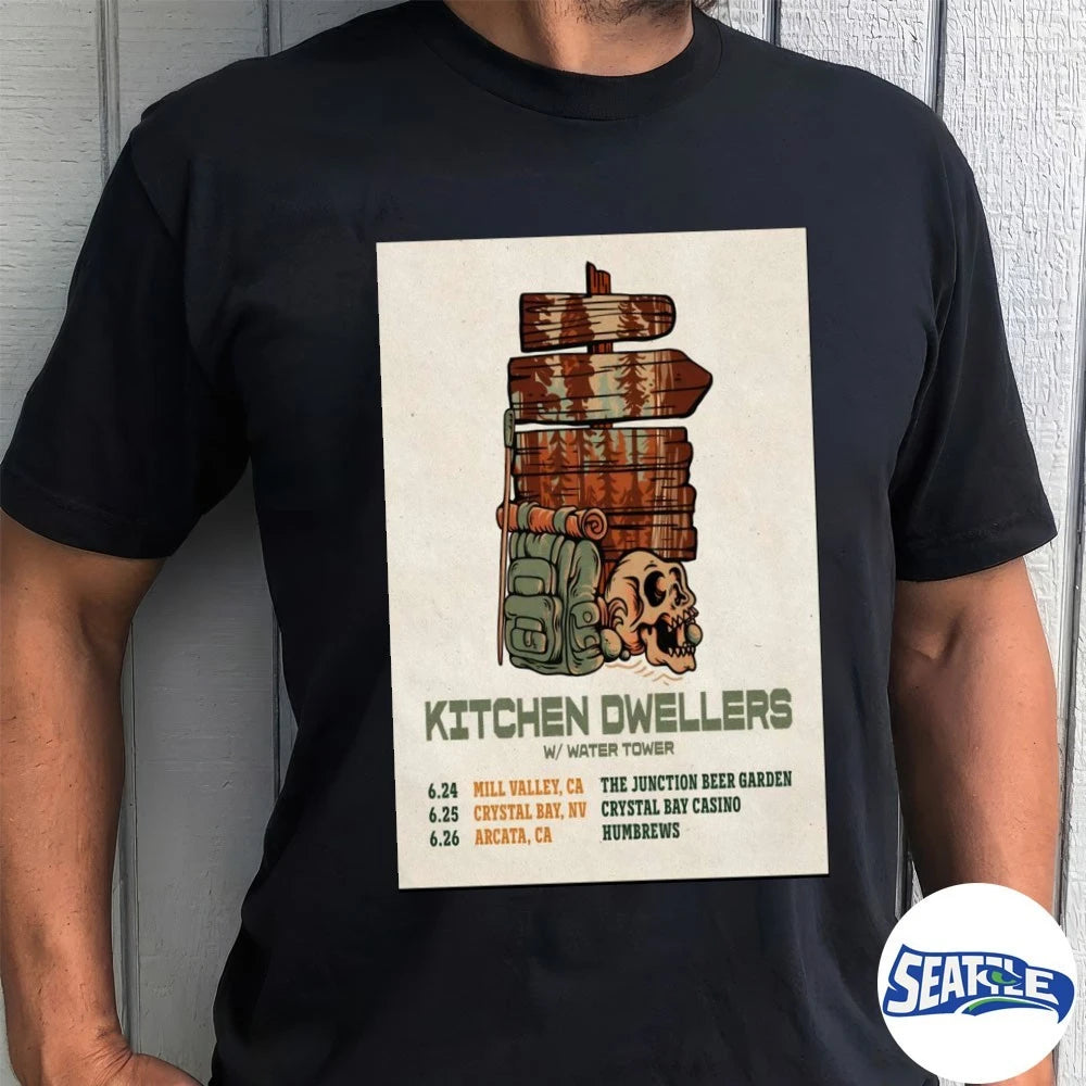Official Kitchen Dwellers Crystal Bay NV June 25 2026 Arcata CA Humbrews Poster t-shirt